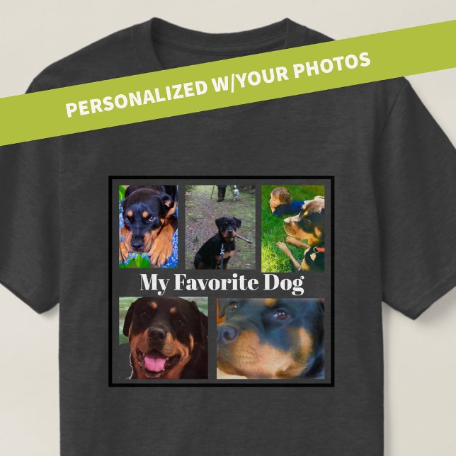 Meus Cachorros Favoritos Criam Sua Própria Camisa  (Create-Your_Own 5-Panel Photos T-Shirt)