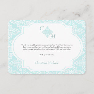 Meus primeiros cartões de agradecimentos do azul