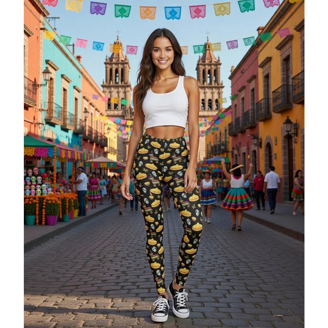 Mexican Fiesta & Día de Muertos Leggings (Criador carregado)
