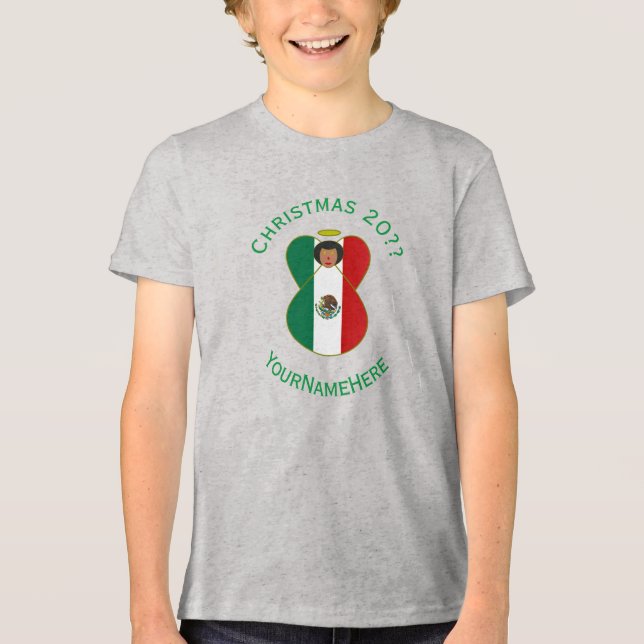 Mexicano Angel Flag Personalised Boy's (Frente)