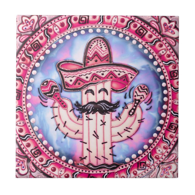 Mexicano Fiesta Cinco de Mayo Sombrero Azul Rosa (Frente)