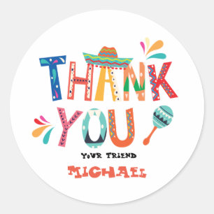 mexicano FIesta Obrigado adesivos