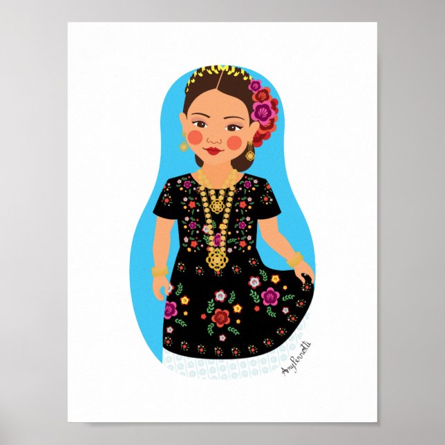 Mexicano, Tehuana Matryoshka Poster (Frente)
