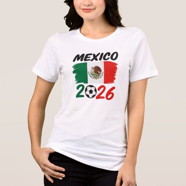 Mexico 2026 Soccer Fan Design with Football (Frente)
