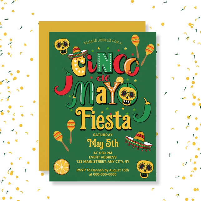 México - Convite 5 de Mayo Fiesta (Mexican Themed 5 de Mayo Fiesta Invitation
)