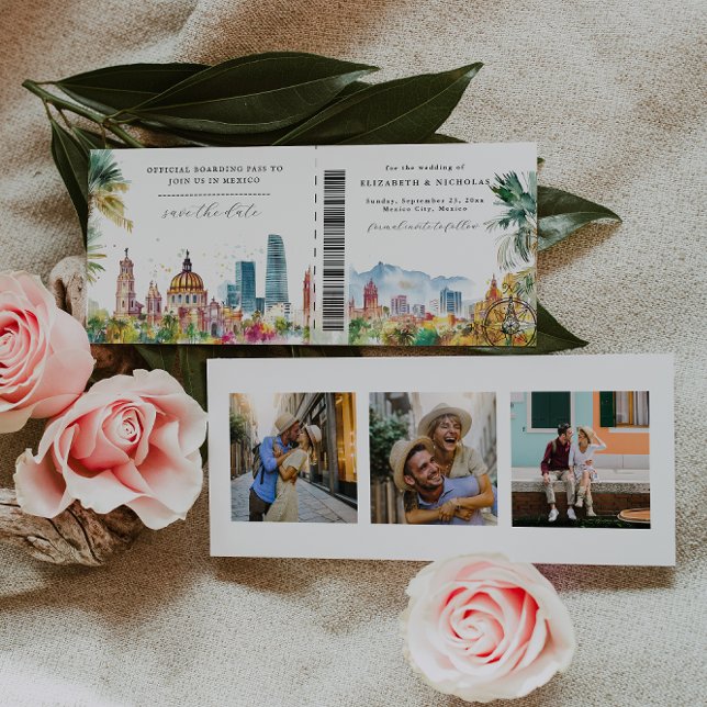 Mexico | Destination Wedding Boarding Pass (Criador carregado)