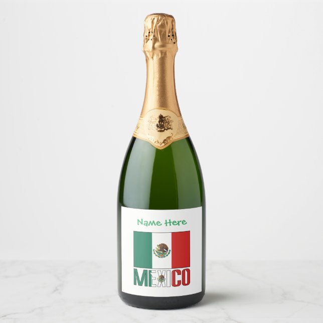 México e bandeira mexicana com seu nome (Frente)