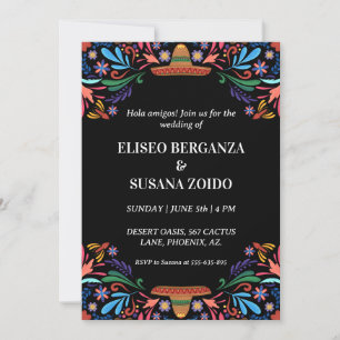 méxico floral convites para o casamento mexicano