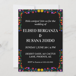 méxico floral convites para o casamento mexicano