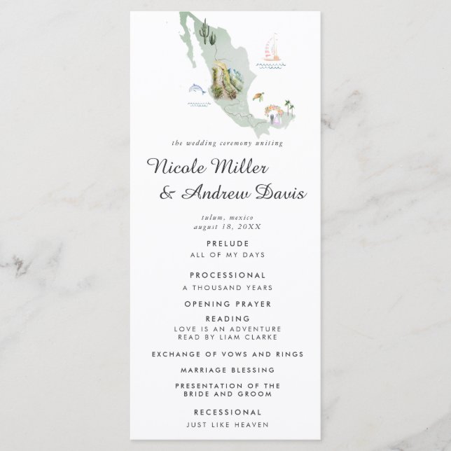 México | Programa de Cerimônia de Casamento de Des (Frente)