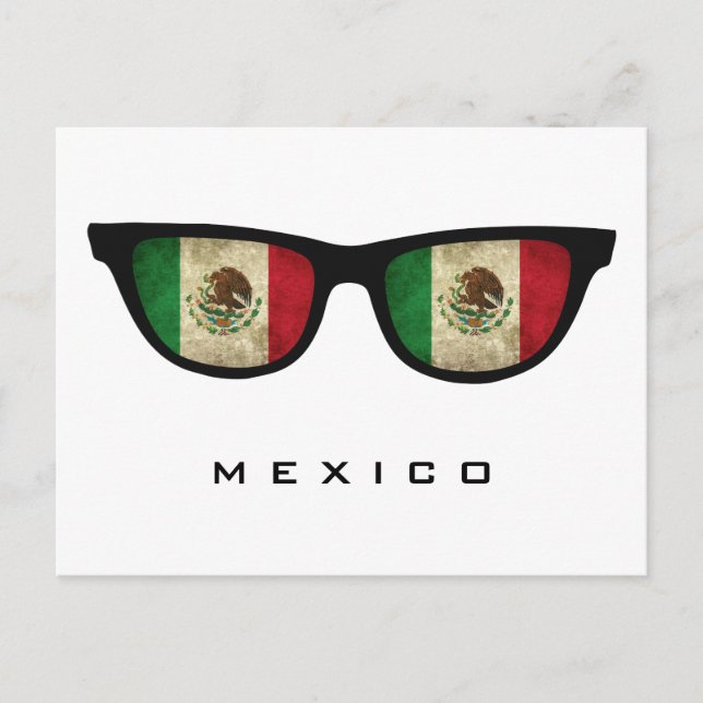 México Shades de texto personalizado e cartão post (Frente)