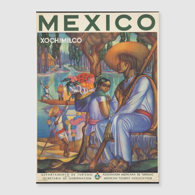 México, viagens vintage de poster, (Frente)