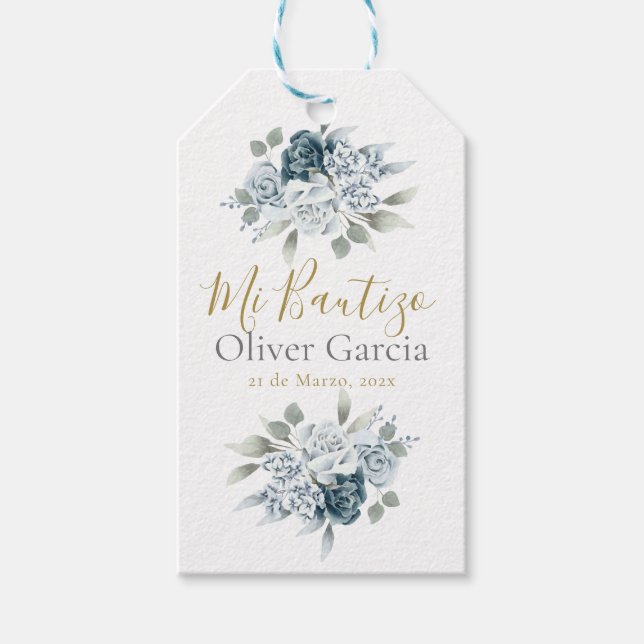 Mi Bautizo etiqueta de presente (Frente)