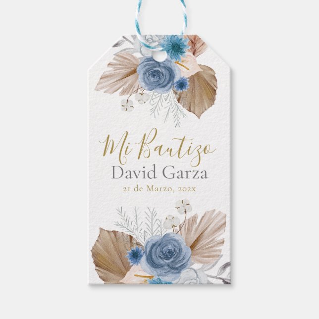 Mi Bautizo etiqueta de presente (Frente)