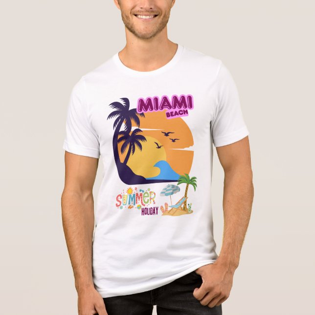 Miami Beach Summer Holiday  – Retro Palm Tree  (Frente)