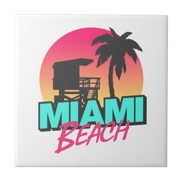 Miami Beach Viagem Vintage (Frente)