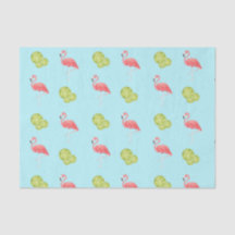 Miami Vibes Flamingo e limões Papel Tecido