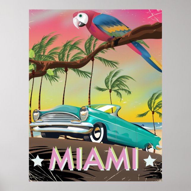 Miami vintage retro Viagem impressão (Frente)