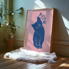 Miau | Trendy Wall Art | Poster de retrô minimalis