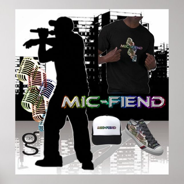 Mic Fiend Hip Hop Poster de I'm G Clothing (Frente)