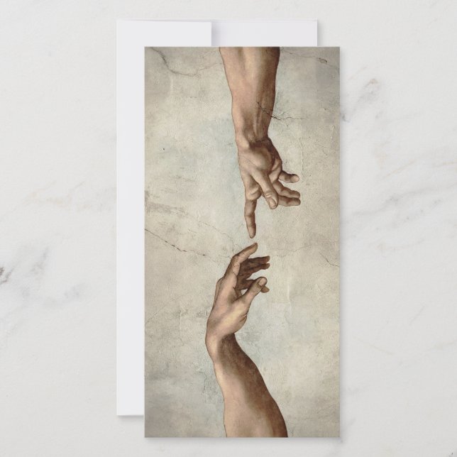 Michaelangelo mãos criação adam deus (Frente)