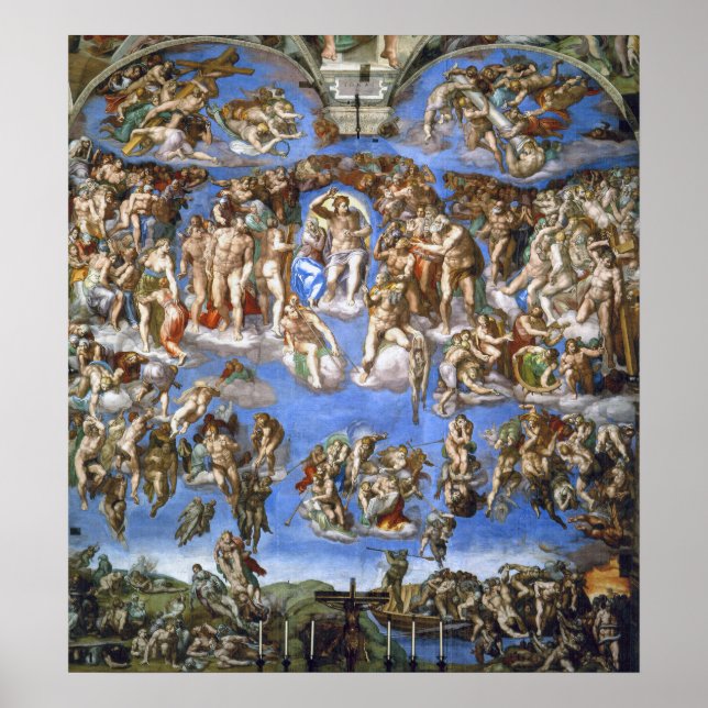Michelangelo O Juízo Final Impressão de Arte Fina (Frente)
