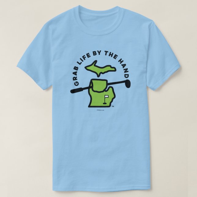 Michigan - Agarra a Vida à Camisa do Golfe™ (Frente do Design)