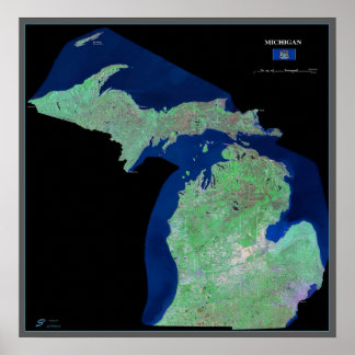 Michigan do poster do satélite espacial