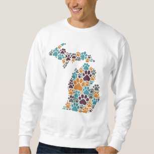 Michigan Paw imprime camisa básica de homem