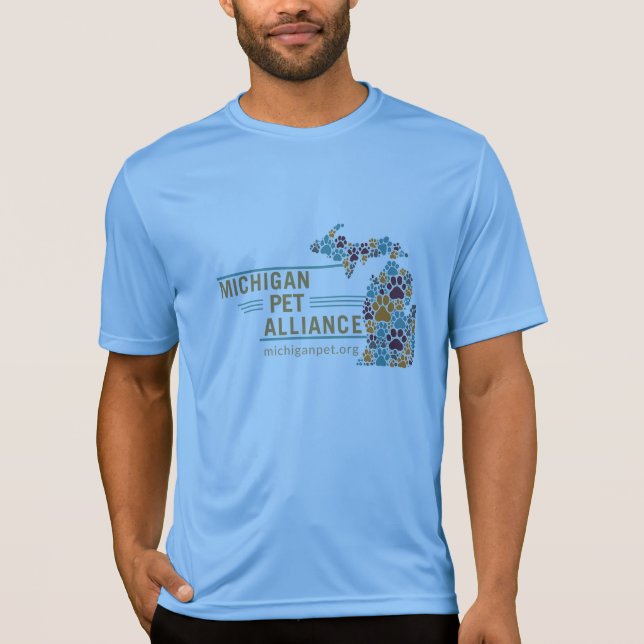 Michigan Paw imprime camiseta desportiva masculina (Frente)