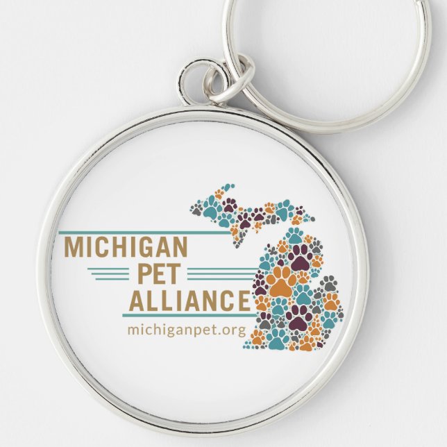 Michigan Paw imprime Chaveiro Premium (Frente)