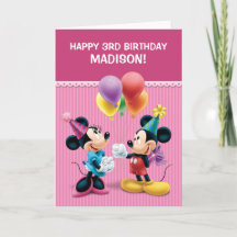 Mickey & Minnie | Cartão de Aniversário Dobrável