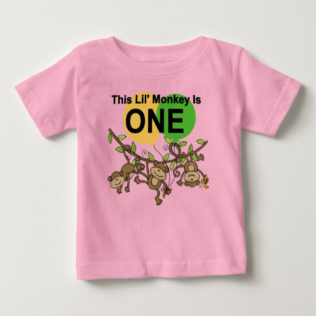 Micos-macacos primeiro aniversario camisas e prese (Frente)