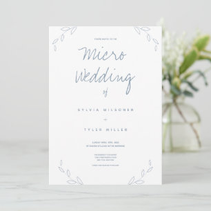 Micro Wedding White Dusty Folhas Azuis