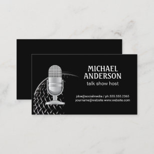 Microfone   Podcast Host Cartão de visita