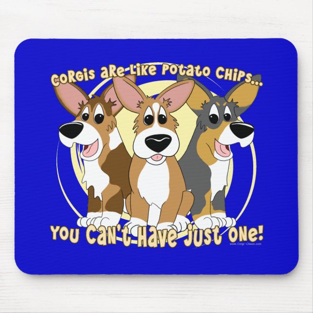 Microplaquetas de batata Mousepad do Corgi (Frente)