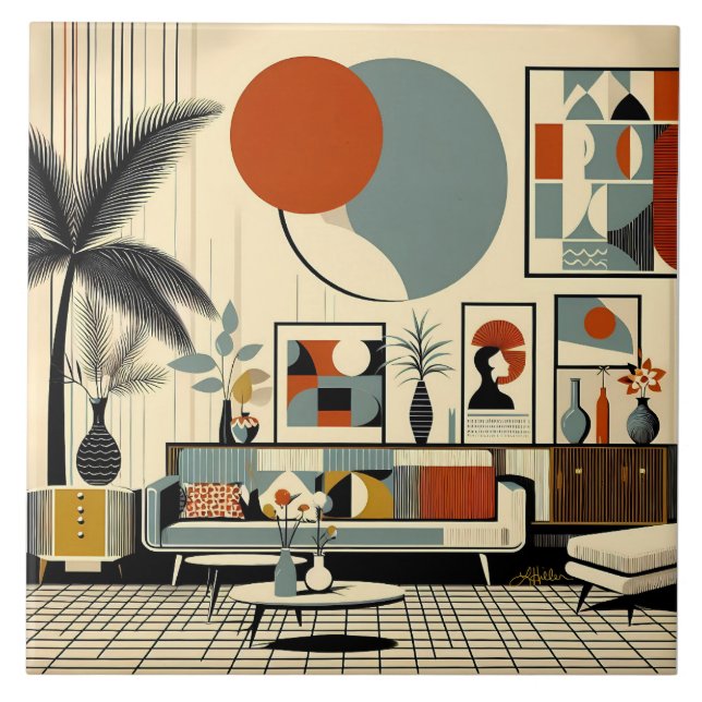 Mid Century Interior Design Eclipse Livingroom (Frente)