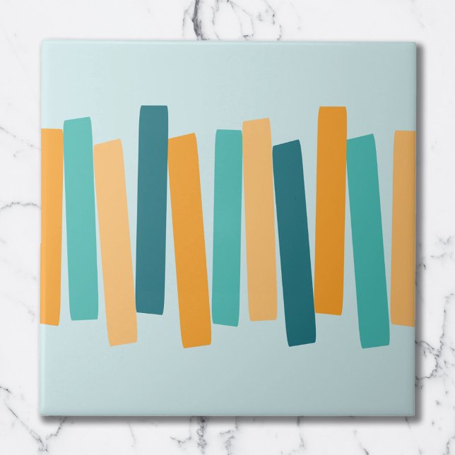 Mid Century Modern Atômico Funky Blocos Aqua Laran (Criador carregado)