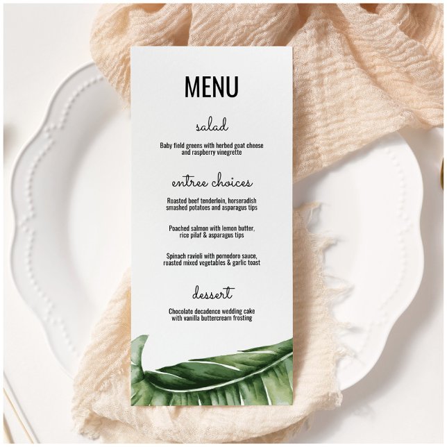 Mid Century Modern Banana Leaf Wedding/Event Menu (Criador carregado)