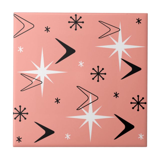 Mid Century Modern Boomerangs Salmon Pink (Frente)