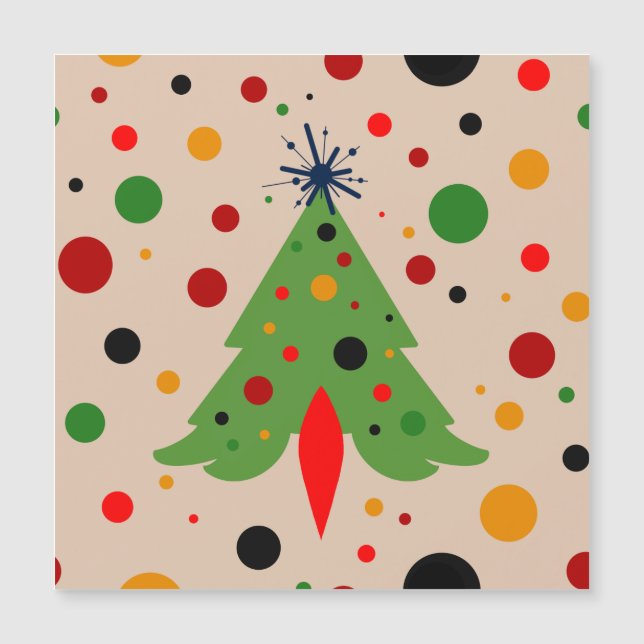 Mid Century Modern Christmas Tree Retro Rocket (Frente)