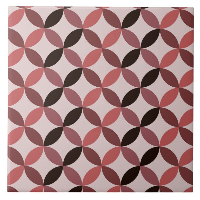 Mid Century Modern Geometric Circles Coral Brown (Frente)