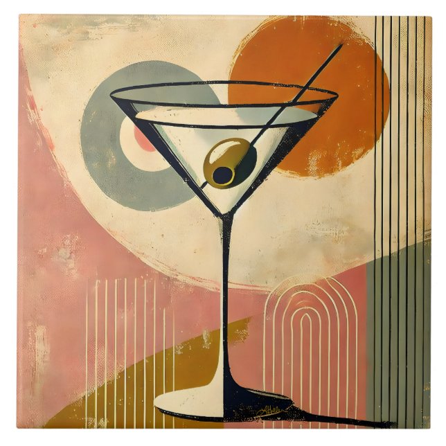 Mid Century Modern Minimalist Art Martini (Frente)