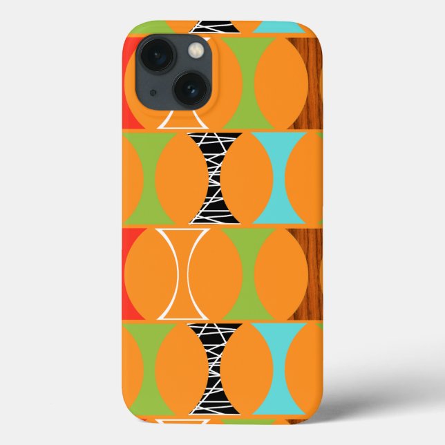 Mid Century Modern Orange Pattern iPad Air Case (Verso)