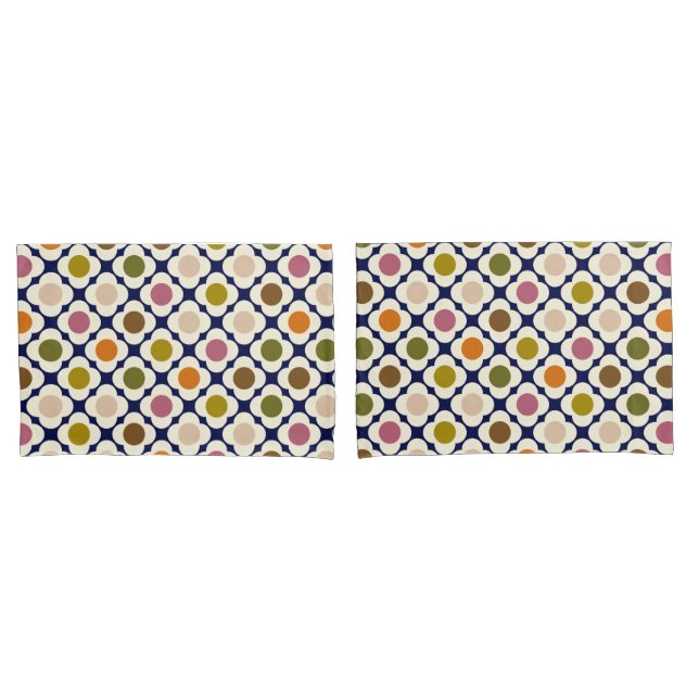  Mid Century Modern | Retro Pop Flower Mosaic (Frente - conjunto)