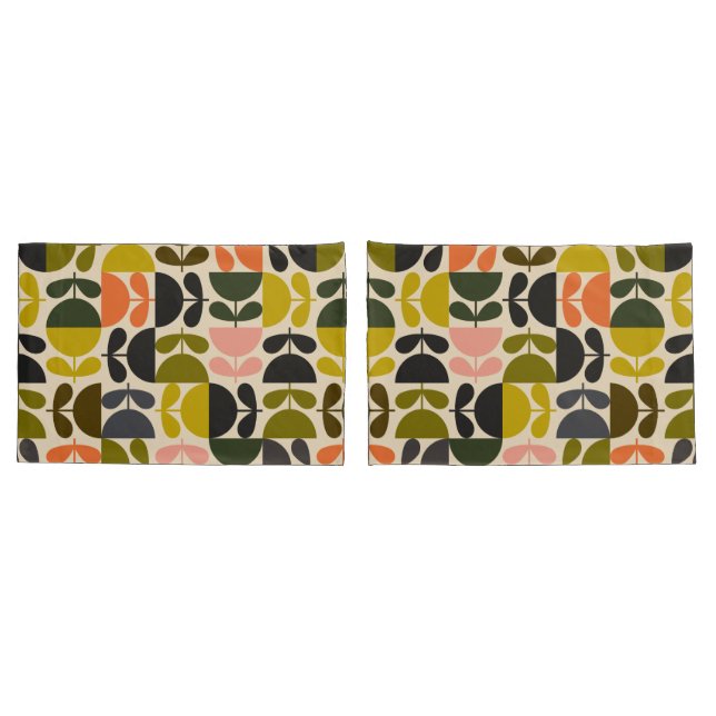 Mid‑century modern- Retro Scandinavian Flowers  (Verso - conjunto)