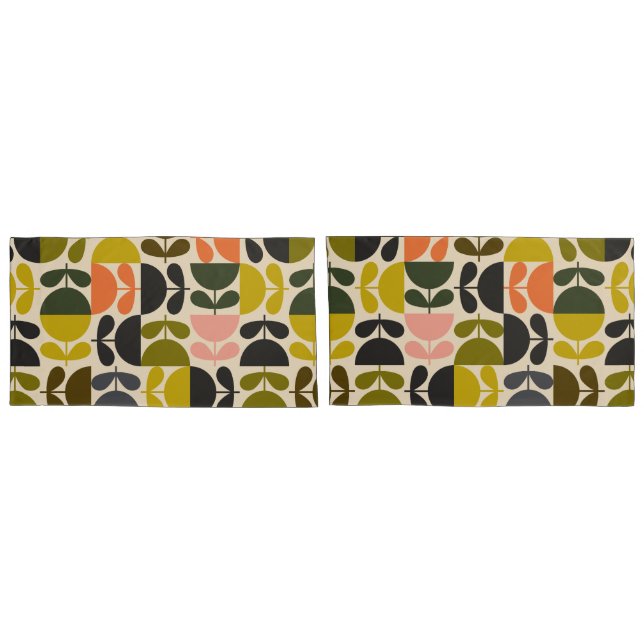 Mid‑century modern- Retro Scandinavian Flowers  (Traseira-Conjunto)