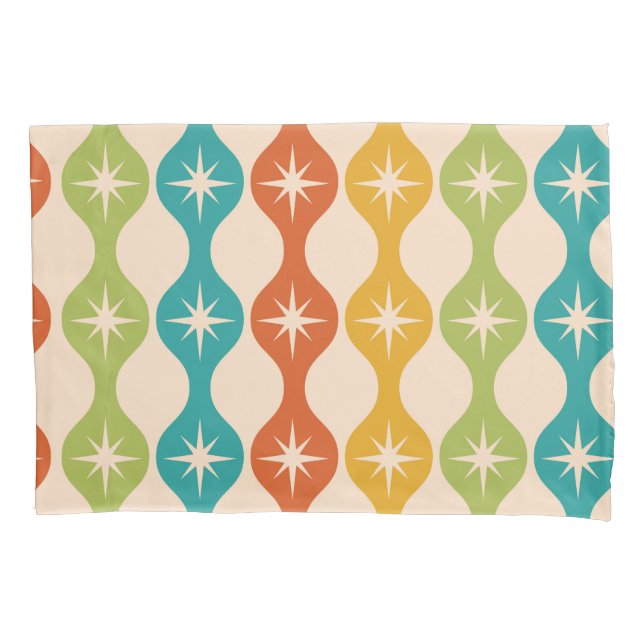 Mid Century Retro Starbursts on ogee pattern     (Frente)