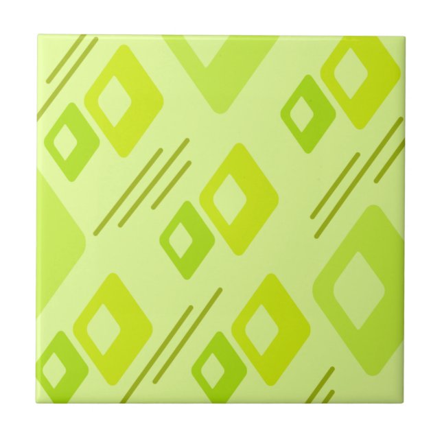 Midcentury Diamonds Art Chartreuse (Frente)