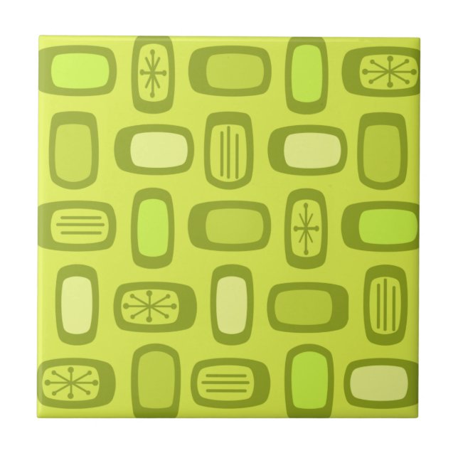 Midcentury MCM Rounded Rectangles Chartreuse (Frente)